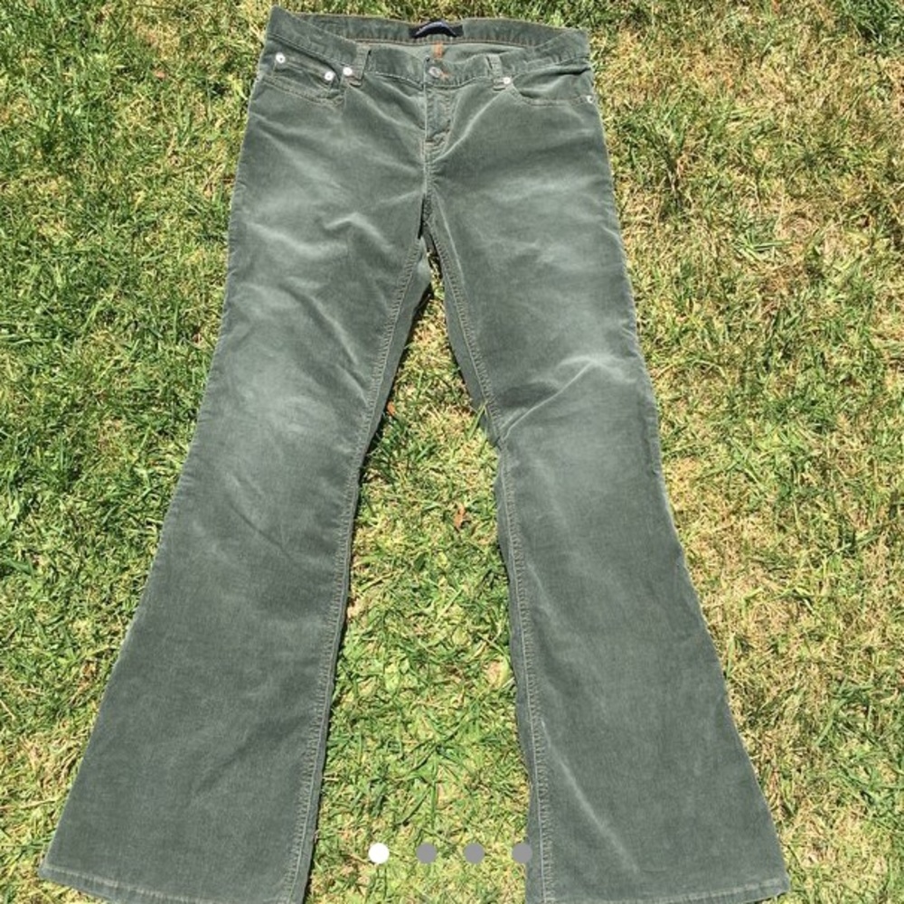 vintage green corduroy flare pants